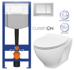 CERSANIT předstěnový instalační systém s tlačítkem chrom K97-509 + WC CERSANIT CLEANON MODUO + SEDÁTKO K97-526 509 MO1