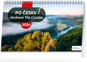 Stolní kalendář Presco Group 2024 - Po Česku stezkami Via Czechia 2024, 23,1 × 14,5 cm