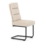 Židle jídelní, taštičkové pružiny v sedáku, madlo na opěráku, krémová látka, černý kov