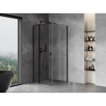MEXEN/S - Mist T sprchový kout dveře křídlové 95 x 95, transparent, černá 8A4T-095-095-70-00