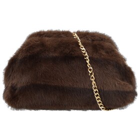 Stylová dámská plyšová crossbody kabelka Bateia, coffee