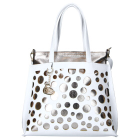 Stylová dámská koženková kabelka na rameno LB Liza, bílá