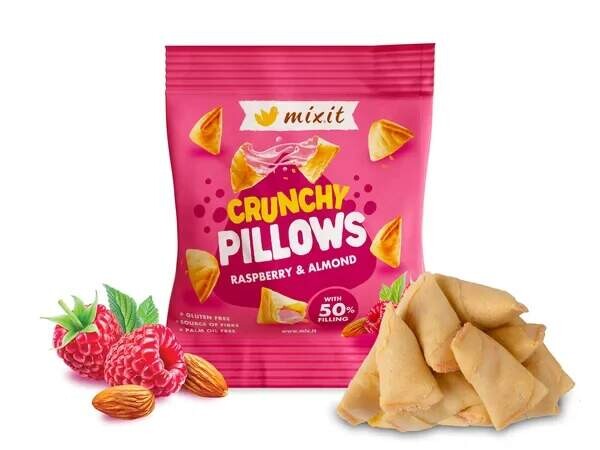 Mixit Křupavé polštářky do kapsy Maliny & mandle 30g
