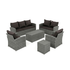 Zahradní sestava, polyratan, šedá, AZ-F1911 GREY