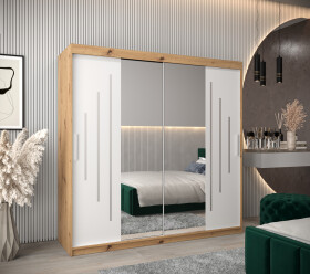 Šatní skříň Abi Y1 Barva korpusu: Dub artisan, Rozměry: 200 cm, Dveře: Bílá