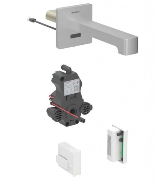 GEBERIT - Brenta Elektronická umyvadlová baterie pod omítku, napájení z generátoru, easy to clean, kartáčovaná nerez 116.276.SN.1