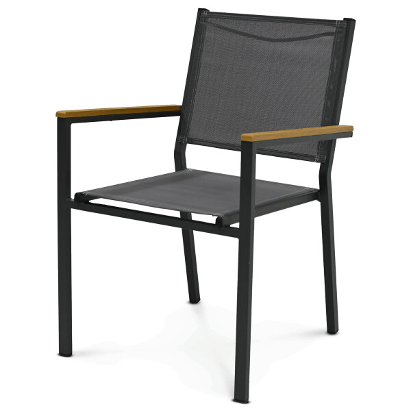 Zahradní židle, kov, síťovina, šedá, AZC-L1303 GREY