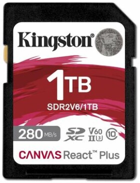Kingston Canvas React Plus V60 SD 1TB / UHS-II / V60 / U3 / Class 10 (SDR2V6/1TB)