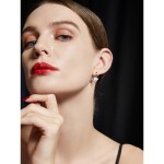Náušnice se zirkony Elisea Silver - srdíčko, Stříbrná