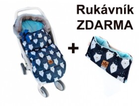 Dětský fusak maxi PREMIUM Winter bear, + rukávník ,granátový, 110x50cm, Baby Nellys