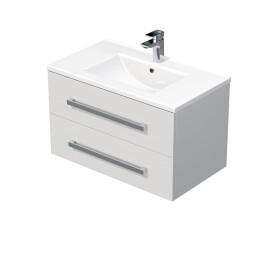 Koupelnová skříňka s umyvadlem SAT Cube Way 80x53x46 cm bílá lesk CUBE46802BIMOD CUBE46802BIMOD
