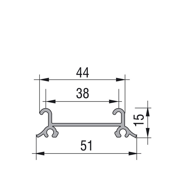 ProALU Dolní vodící kolejnice Universal B :: délka 3m (22PA182144-3)