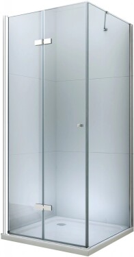 MEXEN/S - Lima kabina prysznicowa składana 70 x 100, transparent, chrom + brodzik Flat