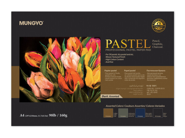 Mungyo Professional blok na pastely A4 30 listů 160 g/m2 4 odstíny