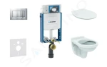 GEBERIT - Kombifix Set předstěnové instalace, klozet Alpha se sedátkem, tlačítko Sigma30, chrom mat/chrom 110.302.00.5 ND7