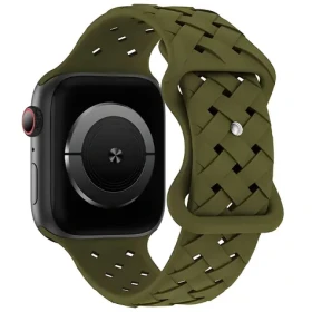 Beline Silicone Woven olivová / Pásek pro Apple Watch / 42/44/45/49 mm / silikonový, tkaný