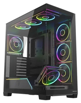MODECOM Volcano Stellar Plus ARGB černá / Skříň / ATX / tvrzené sklo / 8x ARGB ventilátor / 1x USB-C / 2x USB 3.0 (AT-STELLAR-PLUS-8F-ARGB-10)