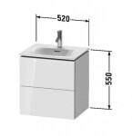 DURAVIT - L-Cube Umyvadlová skříňka 55x52x42 cm, 2 zásuvky, lesklá bílá LC630402222
