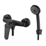 Kuchinox - ATEZ sprchová baterie nástěnná s příslušenstvím, černá BTK_741D