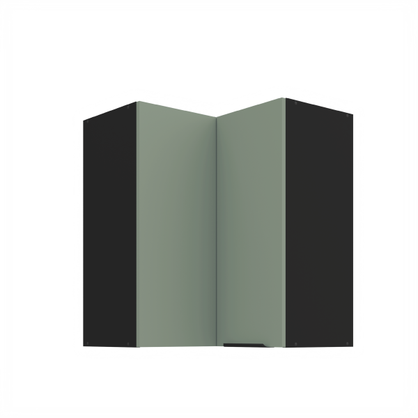 Horní rohová skříňka Aria 60x60 GN-72 2F (90°) Barva korpusu: Černá, Barva dvířek: SA - Aquamarine AFM