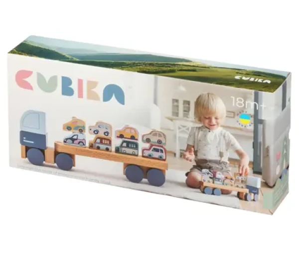 CUBIKA Pastel 15924 Kamion s auty - dřevěná skládačka