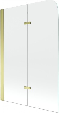 MEXEN - Felix vanová zástěna 2-křídlo 100x140 cm, transparent, zlatá 890-100-002-50-00