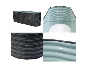 Kovový vyvýšený záhon – Grow Faster (d. 240 cm x š. 80 cm x v. 82 cm), černý