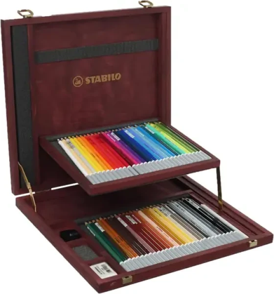 STABILO® CarbOthello - 60 ks dřevěný kufřík - 60 různých barev (1460-1)