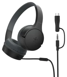 Belkin SOUNDFORM Mini černá / Sluchátka / Přes hlavu / Drátová / USB-C / 3,5 mm jack (AUD010HQBK)
