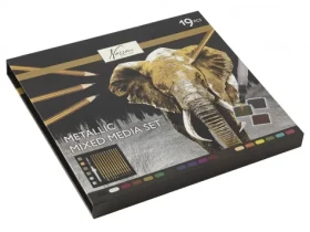 GRAFIX Metalické akvarelové barvy a pastelky 19ks (AR0218/GE)