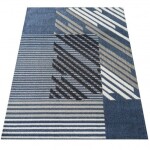 DumDekorace DumDekorace Designový koberec modré barvě pruhy