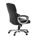 Kancelářské křeslo, černá ekokůže, plastový kříž, houpací mechanismus