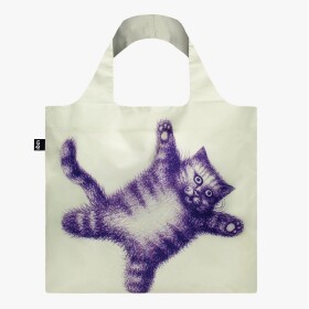 Skládací nákupní taška LOQI ARMANDO VEVE Flying Purr-ple Cat