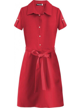 Dámské šaty límečkem červená 42