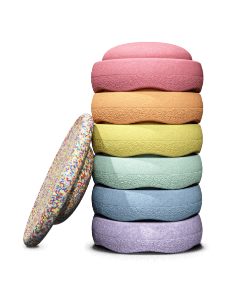 Balanční kameny Stapelstein Rainbow Pastel, 6+1 ks