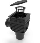 Gaiger lapač splavenin se zadním přítokem DN 110 spodní odtok DN 110/125 pro dešťové potrubí 75-125 mm