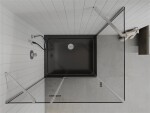 MEXEN/S - Roma sprchový kout 80x100, transparent, chrom + černá vanička se sifonem 854-080-100-01-00-4070