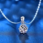 Royal Fashion stříbrný náhrdelník HA-XMZ003-SILVER-MOISSANITE