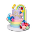 Dortisimo Zápich do dortu Pastelová duha s hvězdami a koulemi (26 ks)