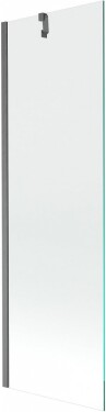 MEXEN/S - Next vanová zástěna FIX 60 x 150, transparent, grafit kartáčovaná 895-060-000-00-00-66