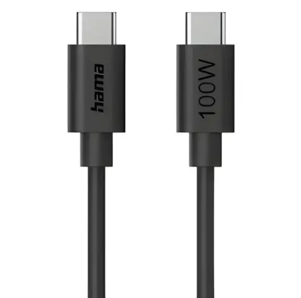 Hama Nabíjecí kabel USB-C na USB-C černá / Nabíjecí kabel / 1,2 m / 100 W