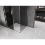 MEXEN/S - Velar L sprchový kout, posuvné dveře 120 x 75, grafit, zlato kartáčovaná 871-120-075-43-55