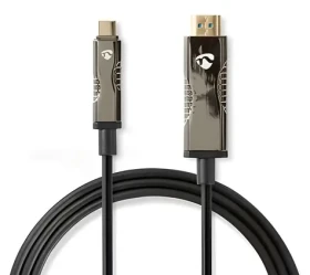 Nedis USB-C na HDMI aktivní optický kabel 20 m černá / Kabel HDMI / AOC / 18 Gbps (CCBG6410BK200)