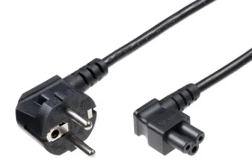 MicroConnect Síťový napájecí kabel Schuko 90° úhel - C5 90° úhel 5m černá (PE010850A)