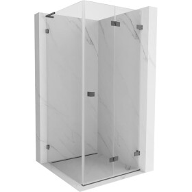 MEXEN/S - Lunar-F L sprchový kout skládací dveře pravá 70 x 70, transparent, grafit kartáčovaná 836L-070-070-66-00-P
