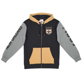 Mitchell & Ness Pánská bunda New Orleans Saints NFL Full Zip Fleece Hoodie Velikost: S