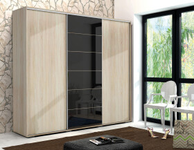 Šatní skříň Ska A28 XL Barva korpusu: Dub - sonoma, Rozměry: 278 cm, Dveře: Dub sonoma