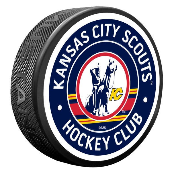 Mustang Puk Kansas City Scouts NHL Vintage Striped Textured