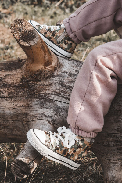 Dětské vysoké tenisky s zipem Béžová a zelená Filemon 21