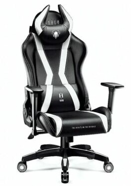 Diablo X-Horn 2.0 King černo-bílá / herní židle / nastavitelná / umělá kůže / pojezdová kolečka / nosnost 180 kg (X-HORNXLCZB)
